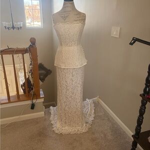Helsa Elegant Lace Wedding Dress 2 piece